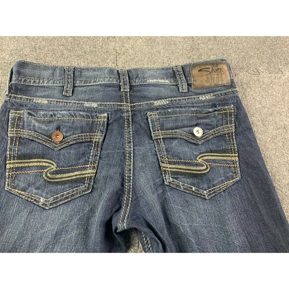 SILVER JEANS Zac Mens Regular Fit Bootcut Jeans Size 38x30 Blue - Picture 4 of 8